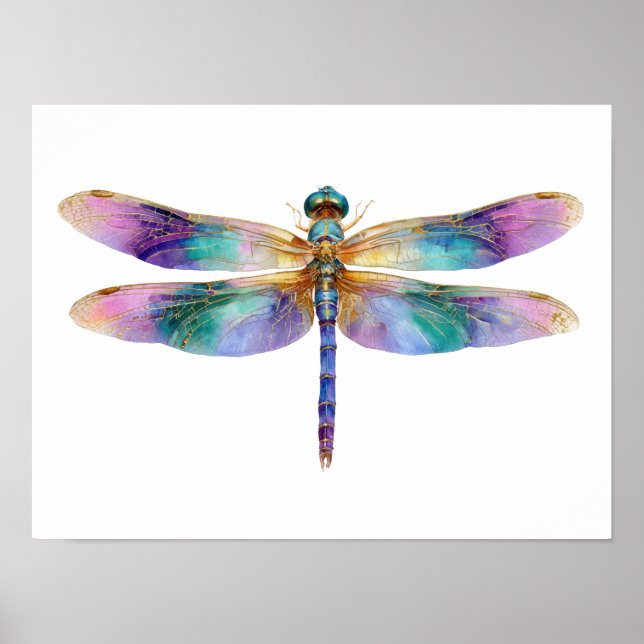 Colourful Dragonfly – Iridescent Nature Art Poster (Front)