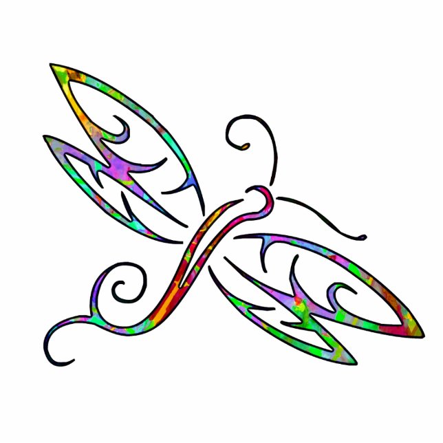 Colourful dragonfly magnet photo sculpture magnet (Front)