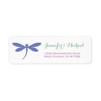 Colourful Dragonfly Return Address Label Template