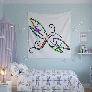 Colourful dragonfly tapestry