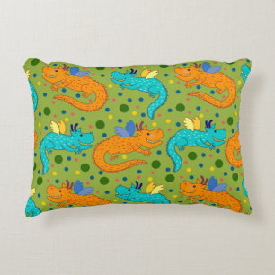 Colourful Dragons Decorative Cushion