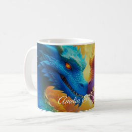 Colourful Dragons in Love Coffee Mug