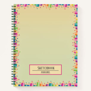 Colourful Drawing Pencils Notebook