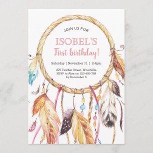 Colourful Dream Catcher Birthday Invitation