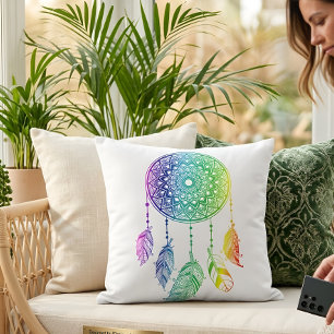 Colourful Dreamcatcher Summer Boho Mandala Cushion