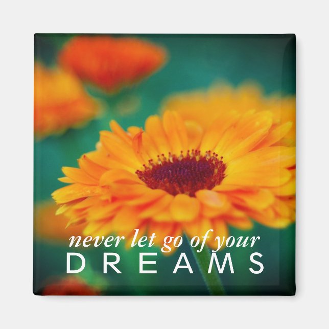 Colourful "Dreams" Wildflower Inspirational Magnet (Front)
