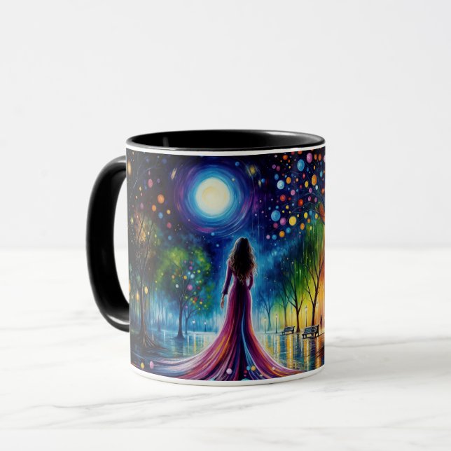Colourful dreamscape abstract fantasy gradient mug (Front Left)