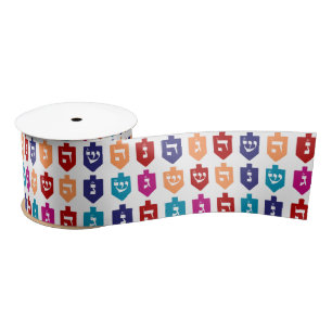 Colourful Dreidels: the Jewish Holiday of Hanukkah Satin Ribbon