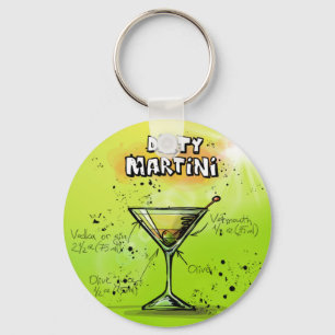 Colourful Drink Cocktail Recipe Dirty Martini Key Ring
