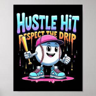 Colourful Drip Youth Dri Fit Baseball Trend Quote  Poster