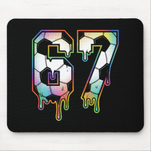 Colourful Dripping 67 Varsity Number Soccer Halfto Mouse Mat