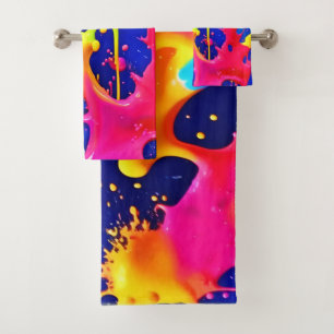 Colourful Dripping Paint Artwork Bath Towel Set