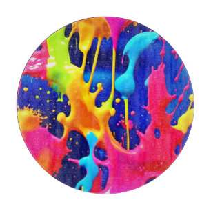 Colourful Dripping Paint Artwork Cutting Board