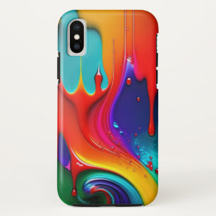 Colourful dripping paint iPhone XS case