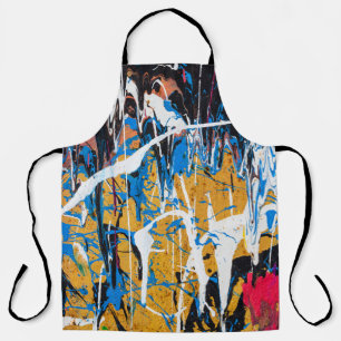 Colourful dripping paint: graffiti wall. apron