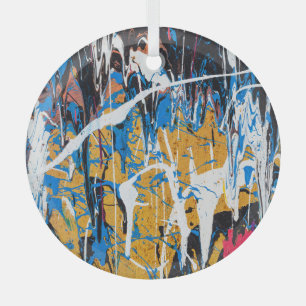 Colourful dripping paint: graffiti wall. glass tree decoration