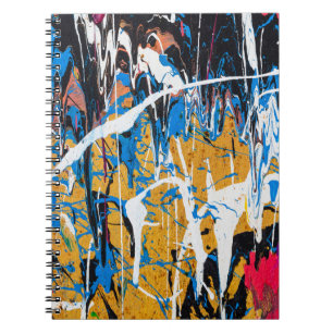 Colourful dripping paint: graffiti wall. notebook