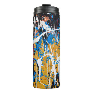 Colourful dripping paint: graffiti wall. thermal tumbler