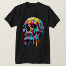 Colourful Dripping Skull - Psychedelic Skull Art