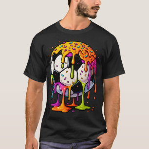 Colourful Dripping Soccer Art Sport Illustration M T-Shirt