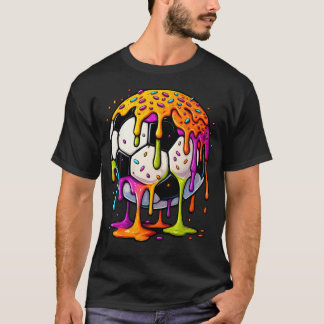 Colourful Dripping Soccer Art Sport Illustration T-Shirt