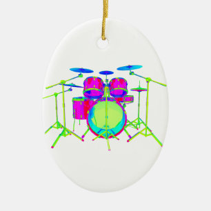 Colourful Drum Kit Ceramic Tree Decoration