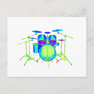 Colourful Drum Kit Postcard