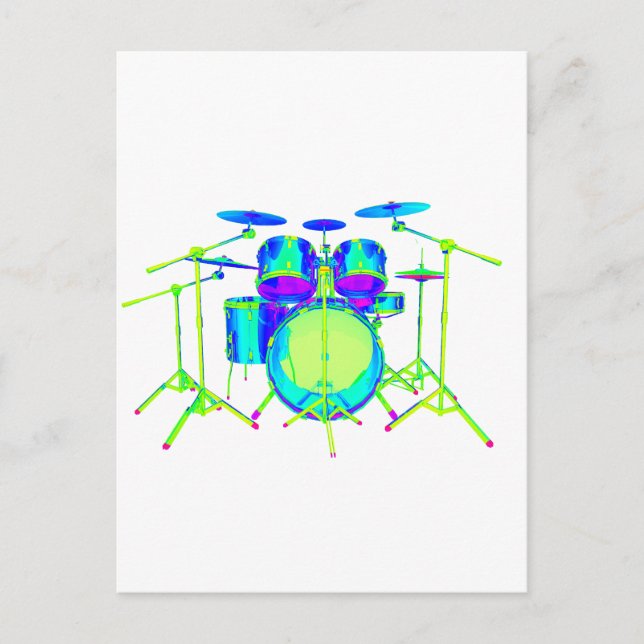 Colourful Drum Kit Postcard (Front)