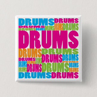 Colourful Drums 15 Cm Square Badge