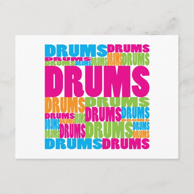 Colourful Drums Postcard (Front)