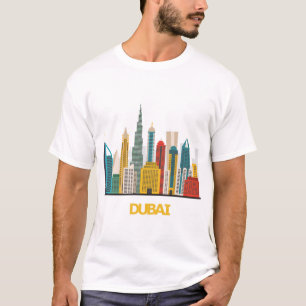 colourful Dubai cartoon landscape T-Shirt