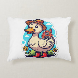 Colourful Duck t-shirt Decorative Cushion