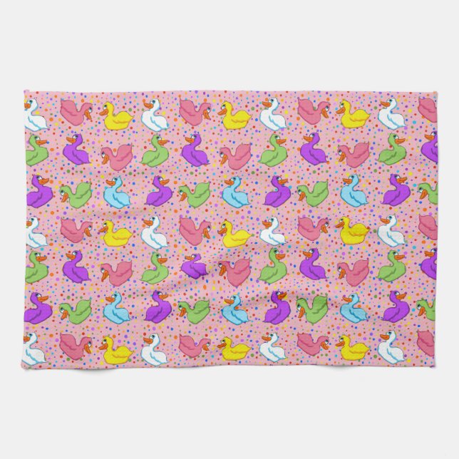 Colourful Ducks Kitchen Towel (Horizontal)