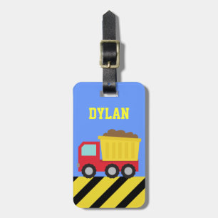 Colourful Dump Truck, Construction Vehicle for Boy Luggage Tag
