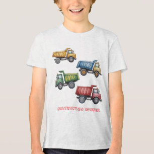 Colourful Dump Trucks 4th. Birthday Party Gift Tri-Blend Shirt