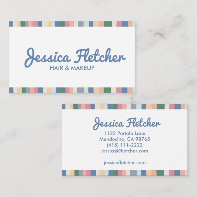 Colourful Dusty Stripes Minimalist Business Card (Front/Back)