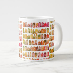 Colourful Dutch Houses Amsterdam Pattern Quirky Large Coffee Mug