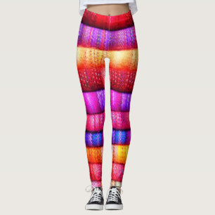 Colourful Dyed Fabric Layers Leggings