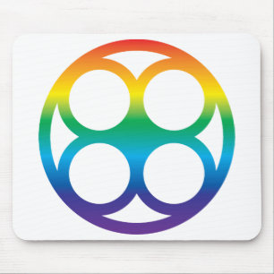 Colourful Dyslexia Symbol Rainbow Circle Art Mouse Mat