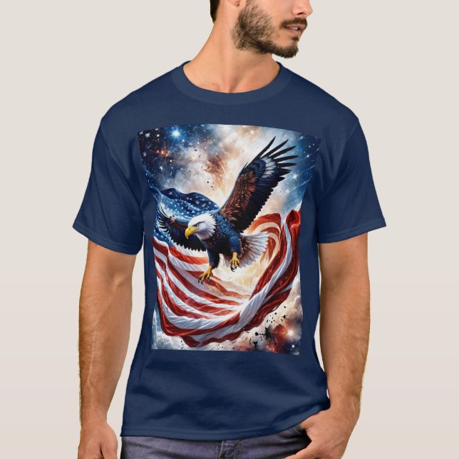 Colourful Eagle in Flight T-Shirt (Front)