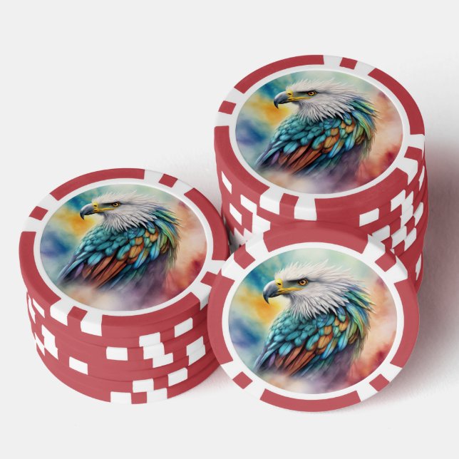 Colourful Eagle Poker Chips (Stack)