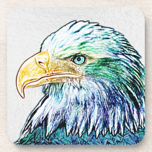 Colourful Eagle Sketch Coaster