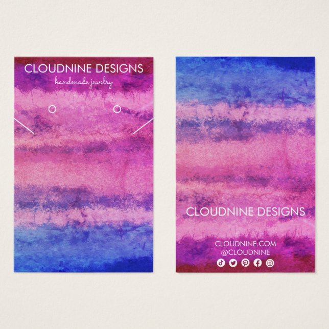 Colourful Earring Necklace Jewellery Display Card (Front & Back)