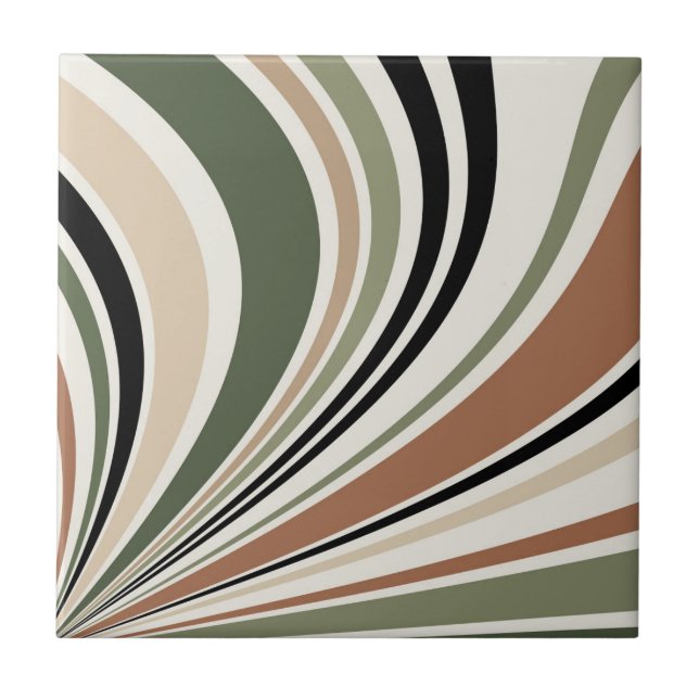 Colourful earth colours retro vibes tile (Front)