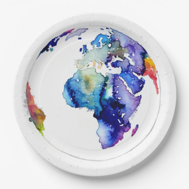 Colourful Earth Paper Plate (Front)