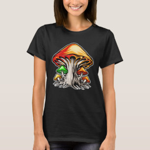 Colourful Earthy Psychedelic Mushroom Art T-Shirt