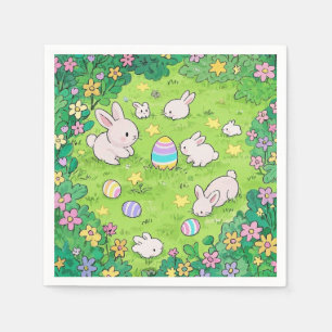 Colourful Easter Bunnies  Napkin