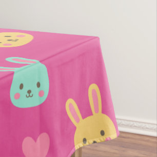 Colourful Easter Bunnies Pattern Tablecloth