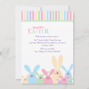 Colourful Easter Bunnies Pregnancy Announcement