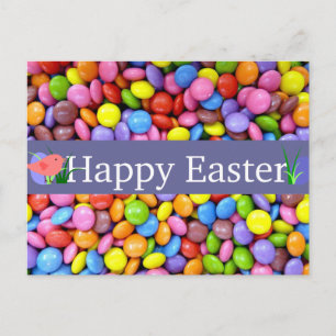 Colourful Easter Candies Holiday Postcard